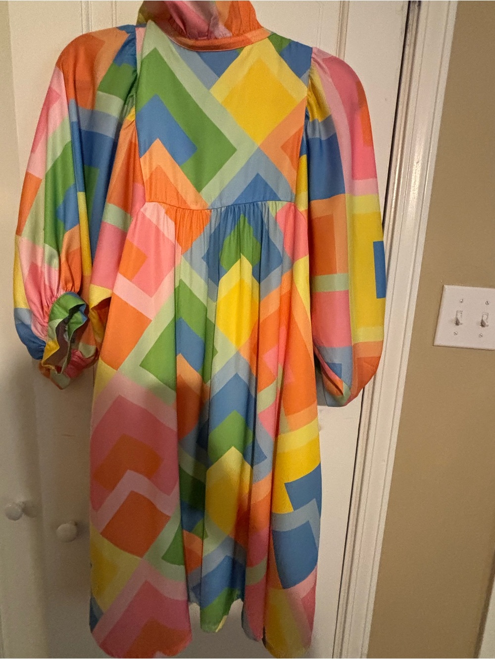 Bright Geometric Multicolor Women’s Dress - Picture 4 of 7